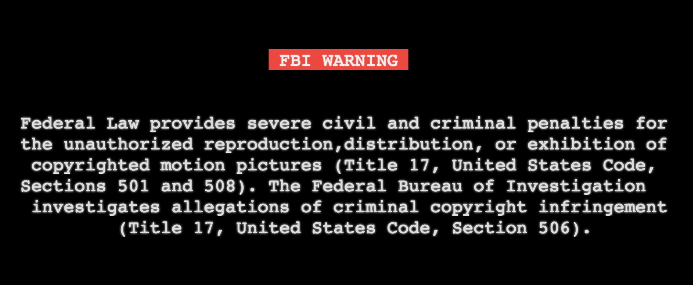 众所周知,fbi warning是东方神秘图腾 它象征着一场大战前,冲锋的号角